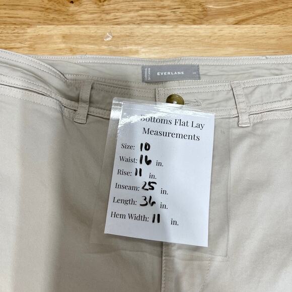 Everlane The Lightweight Wide Leg Crop Chino Pants Women's 10 Tan - Picture 8 of 8